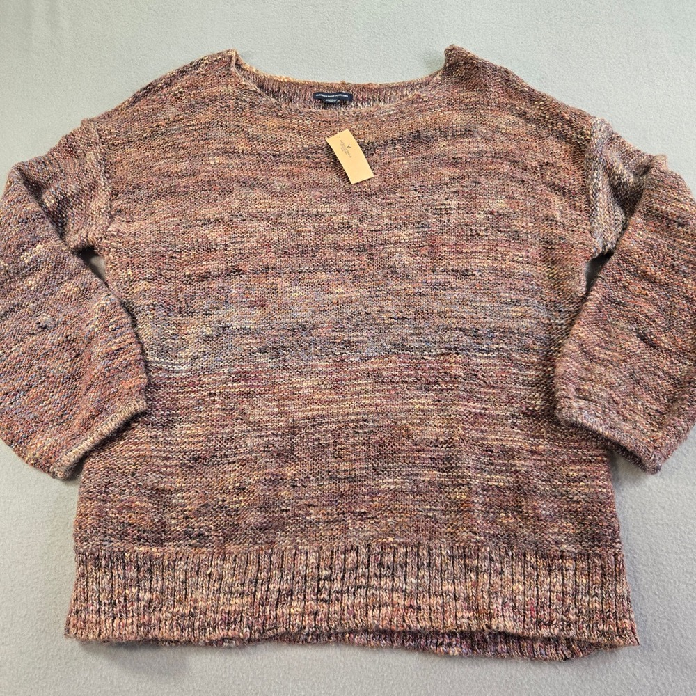 American Eagle Sweater Womens XXL Multicolor Marled Knit Wool Blend Pullover